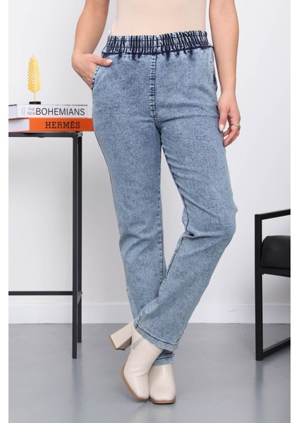 Açık Mavi Paça Düğmeli Kot Pantolon modelleri