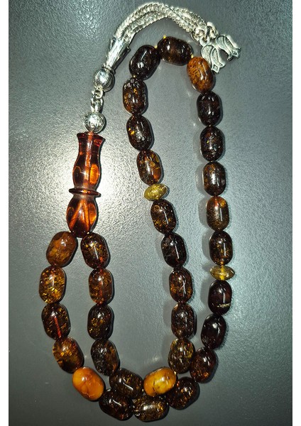 11X7MM Tek Parça Kayadan Damla Kehribar Tesbih