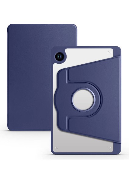 Galaxy Tab A9 Kılıf Uyumlu Akre Termik Kalem Bölmeli Dönebilen Standlı Kılıf-Lacivert