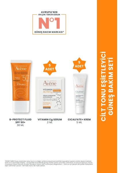 Cilt Tonu Eşitleyici Güneş Bakım Seti (Vitamin Cg Serum + Cicalfate Krem) Hediyeli