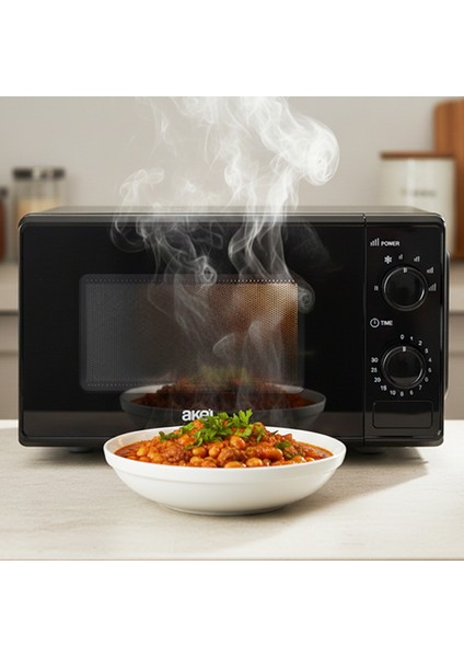 AMD160 20 Lt 700W Inverter Siyah Mikrodalga Fırın, 4 Kademeli Isı, Buz Çözdürme, 0-30 Dakika Zaman Ayarlı