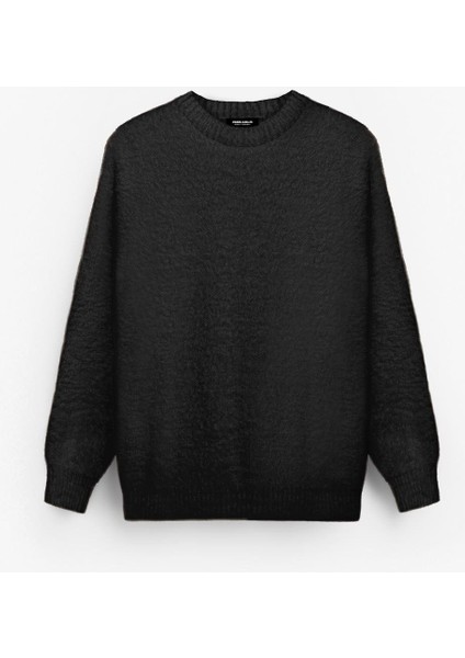 Erkek Oversize Dokulu Kazak Siyah fiyatları