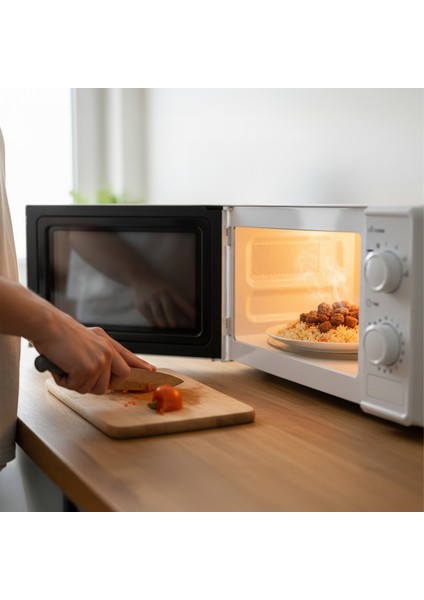 AMD160 Mikrodalga Fırın 20 lt Kapasite 1000 W Beyaz Mekanik Kontrol ile Kullanım modelleri