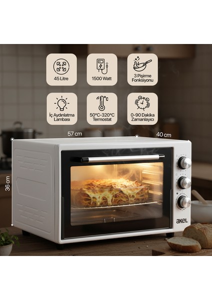 AF930L 45 Lt Gri Midi Fırın, İç Aydınlatmalı, Zaman Ayarlı, Izgara ve Fırın Fonksiyonlu, 2 Tepsi, 1 Tel Izgara modelleri