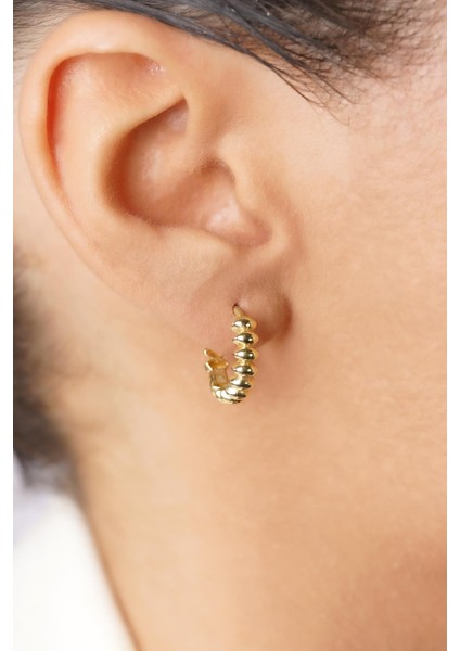 14 Ayar Altın Oval Toplu Halka Küpe modelleri