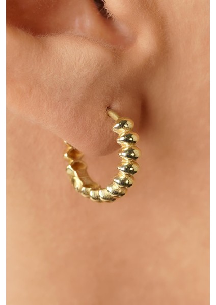 14 Ayar Altın Oval Toplu Halka Küpe fırsatları