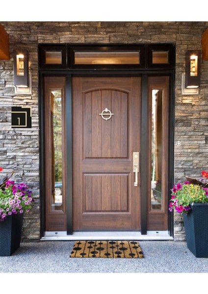 Siyah Gold Aynalı Pleksi Kare Daire Kapı Numarası No 23 modelleri