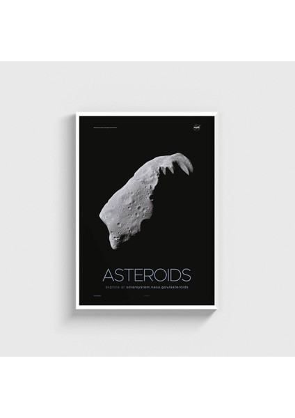Nasa - Asteroids Çerçeveli Tablo Ev Oda Duvar Dekorasyonu