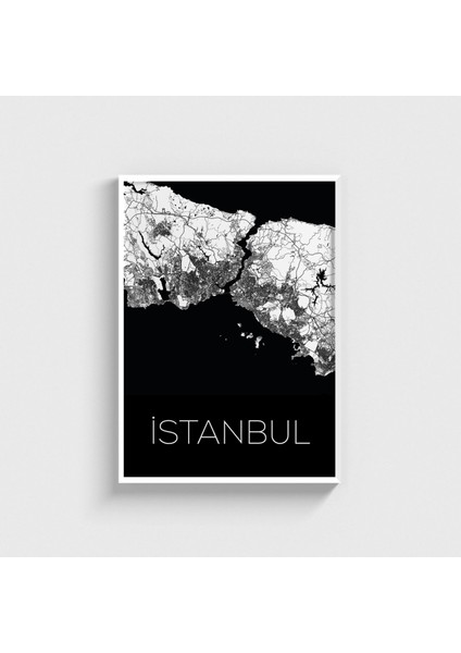 Istanbul Harita Çerçeveli Tablo Ev Oda Duvar Dekorasyonu