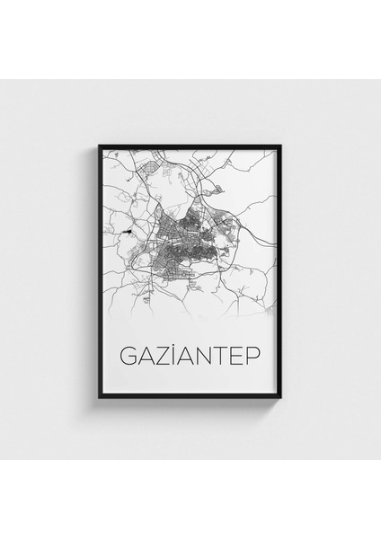 Gaziantep Harita Çerçeveli Tablo Ev Oda Duvar Dekorasyonu