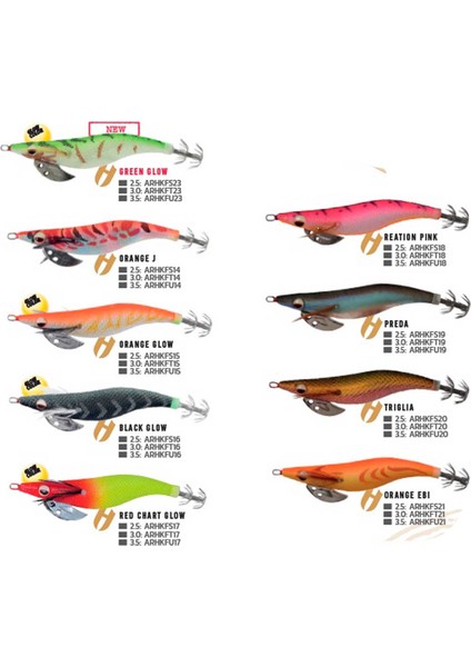 Abisso Egi Size 3.5 Kalamar Zokası modelleri