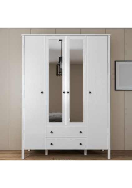 Helen Gardırop - Beyaz - 140X195X57 cm