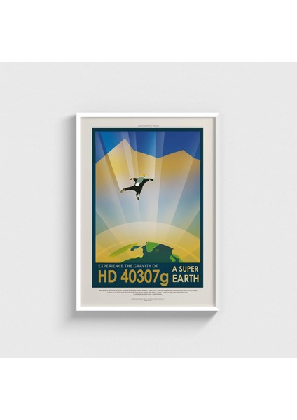 Nasa - A Super Earth - Experience The Gravity Of Çerçeveli Tablo Ev Oda Duvar Dekorasyonu