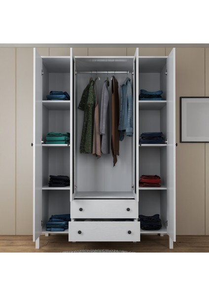 Helen Gardırop - Beyaz - 140X195X57 cm modelleri
