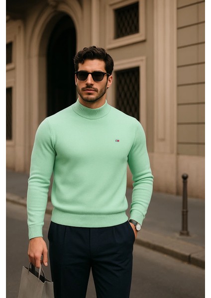 Erkek Günlük Mint Yarım Balıkçı Yaka Kazak fiyatları