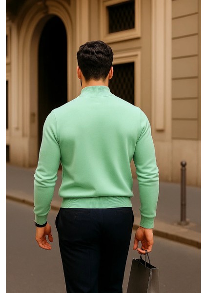 Erkek Günlük Mint Yarım Balıkçı Yaka Kazak indirimleri