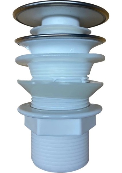 Pop Up Krom Kaplama Bas Aç Lavabo Sifonu Gideri Ekstra Contalı