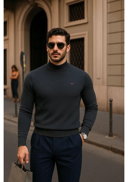 Erkek Günlük Füme Yarım Balıkçı Yaka Kazak fırsatları