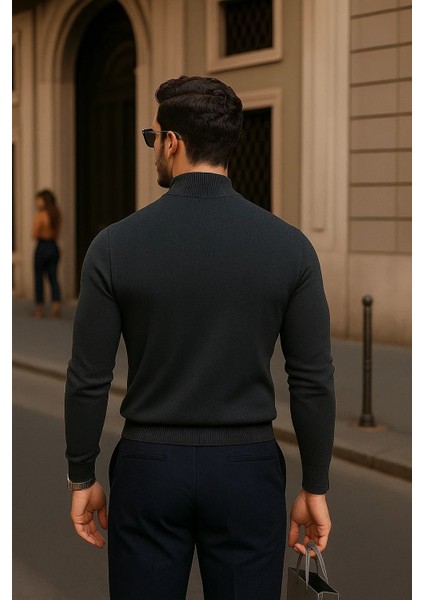 Erkek Günlük Füme Yarım Balıkçı Yaka Kazak indirimleri