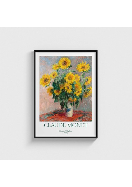Claude Monet - Bouquet Of Sunflowers Çerçeveli Tablo Ev Oda Duvar Dekorasyonu