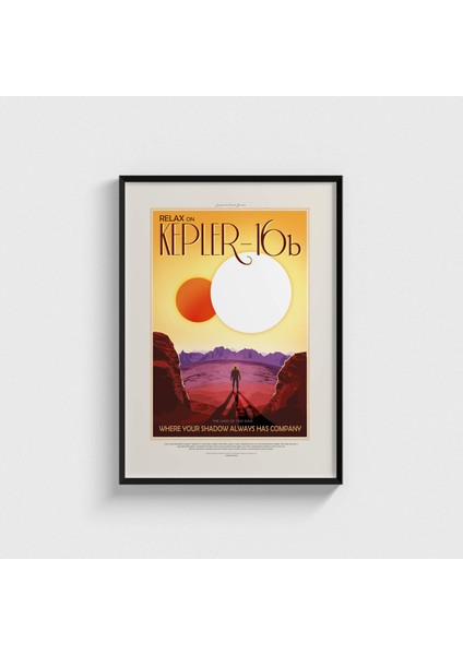 Nasa - Relax On Kepler - 16B Çerçeveli Tablo Ev Oda Duvar Dekorasyonu