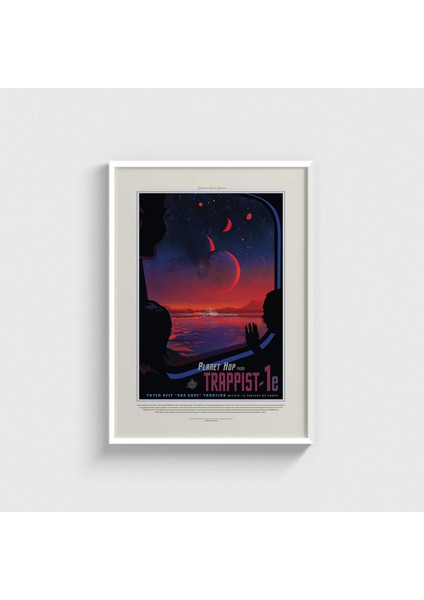 Nasa - Planet Hop From Trappist - 1e Çerçeveli Tablo Ev Oda Duvar Dekorasyonu