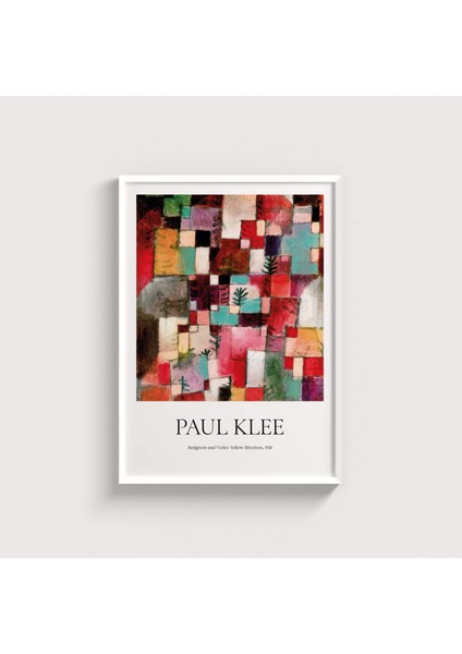 Paul Klee - Red, Green And Violet - Yellow Rhythms Çerçeveli Tablo Ev Oda Duvar Dekorasyonu