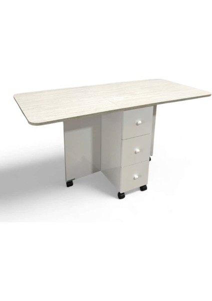 Katlanır Mutfak Yemek Çalışma Masası, 3 Çekmeceli, Çam modelleri