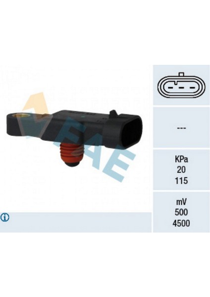 Xmpdby Emme Manifoldu Basinç Map Sensörü Aveo-Kalos 03-13 1.2 Spark 0.8 05-10 Matiz 05-13 0.8-1.0