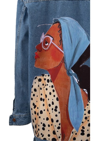 Arkası Baskılı Uzun Kadın Kot Ceket, Mevsimlik Kot Ceket, Kot Mont fiyatları