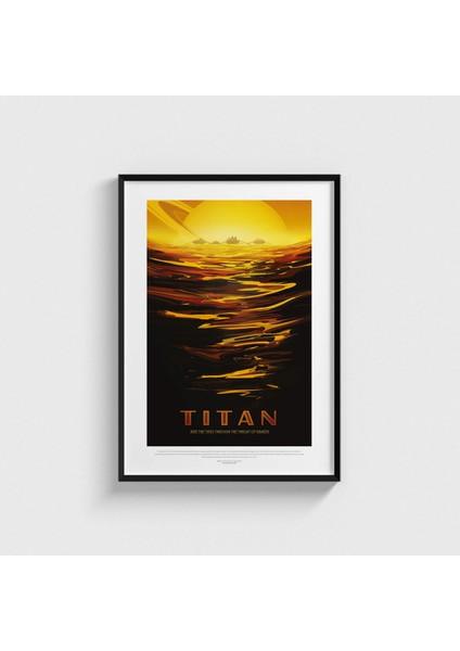 Nasa - Titan - Ride The Tides Through The Throat Of Kraken Çerçeveli Tablo Ev Oda Duvar Dekorasyonu