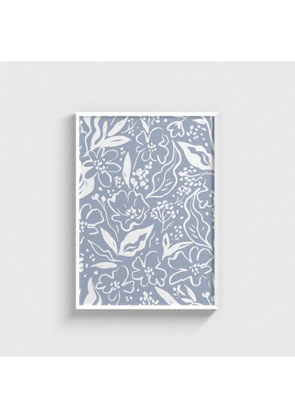 White Flowers Çerçeveli Tablo Ev Oda Duvar Dekorasyonu