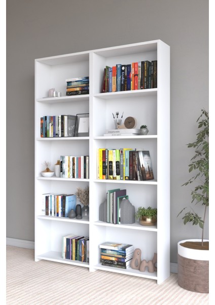 Musab 10 Raflı Çok Amaçlı Dolab - Kitaplık Beyaz modelleri