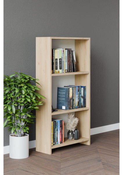 Yağmur 3 Raflı Çok Amaçlı Dolap - Kitaplık Safir Meşe fiyatları