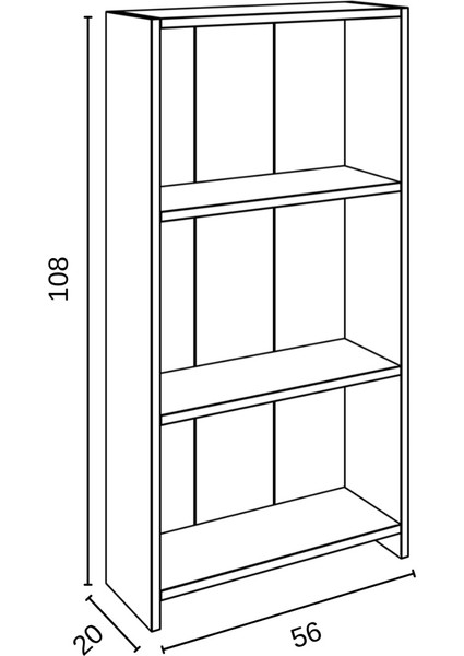 Yağmur 3 Raflı Çok Amaçlı Dolap - Kitaplık Safir Meşe fırsatları