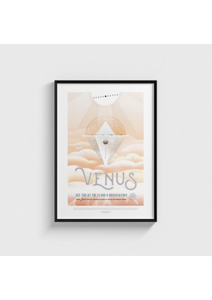 Nasa - Venus - See You At The Cloud 9 Observatory Çerçeveli Tablo Ev Oda Duvar Dekorasyonu