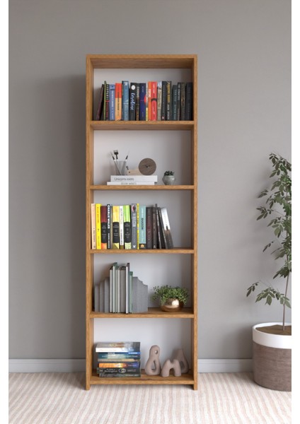 Nisa 5 Raflı Geniş Çok Amaçlı Dolap - Kitaplık Atlantik Çam