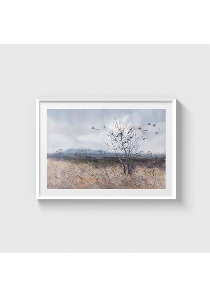 Tree Çerçeveli Tablo Ev Oda Duvar Dekorasyonu