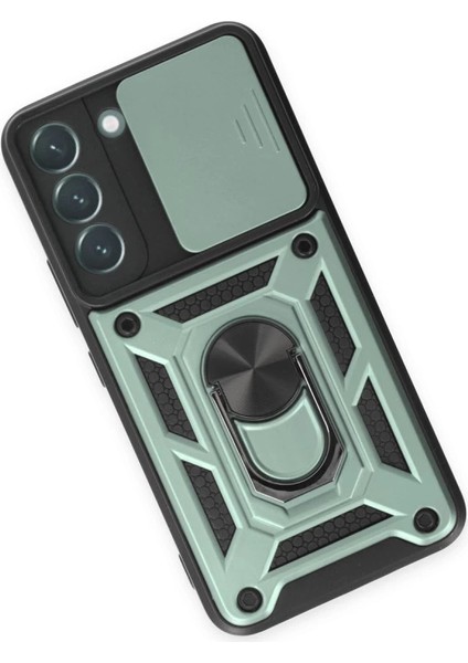 Samsung Galaxy S24 Kılıf Pars Lens Yüzüklü Silikon - Yeşil modelleri