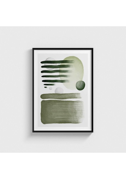 Green Bubble 1 Çerçeveli Tablo Ev Oda Duvar Dekorasyonu