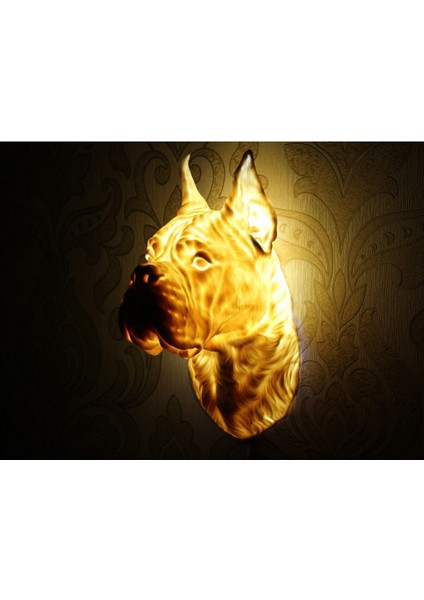 Pitbull Kafası Duvar Lambası, Karizmatik Hayvan Tasarımı, Modern Ev Dekoru ve Şık Aydınlatma