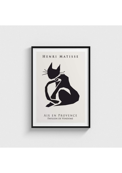 Henri Matisse - Cat Çerçeveli Tablo Ev Oda Duvar Dekorasyonu