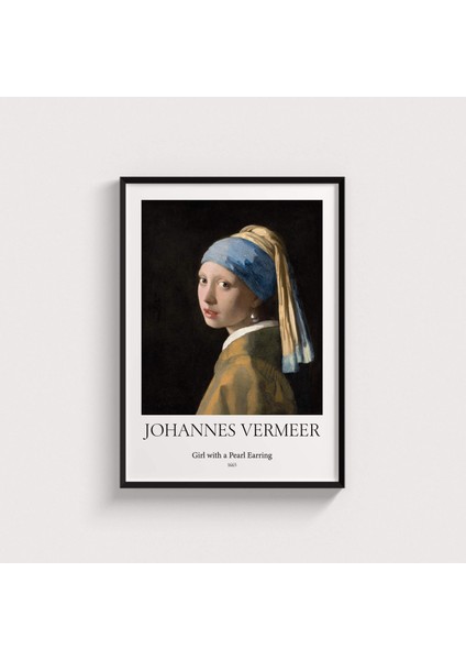 Johannes Vermeer - Girl With A Pearl Earring Çerçeveli Tablo Ev Oda Duvar Dekorasyonu