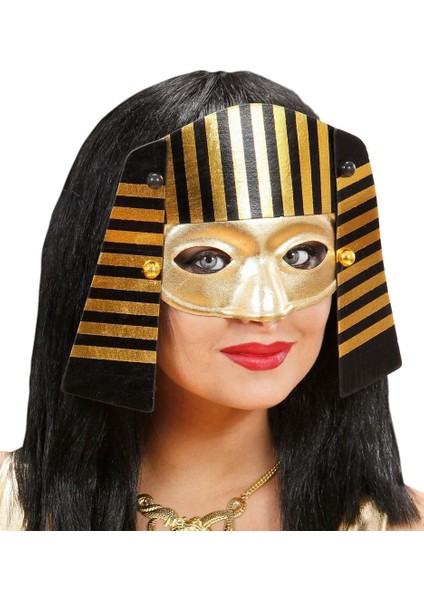 Mısırlı Maskesi Lastik Aparatlı Firavun Maskesi 21X23 cm