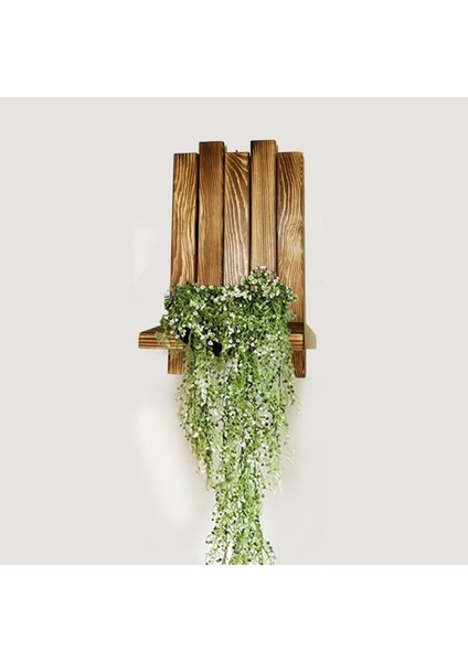 Ahşap Duvar Saksılık Kitaplık Duvar Çiçeklik Dekoratif Duvar Raf Ahşap Kokulu (33 cm x 19 Cm)