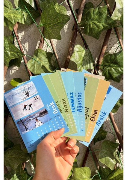 2026 Takvim – 3'lü Çizim Manzara Temalı + Tahta Stand indirimleri