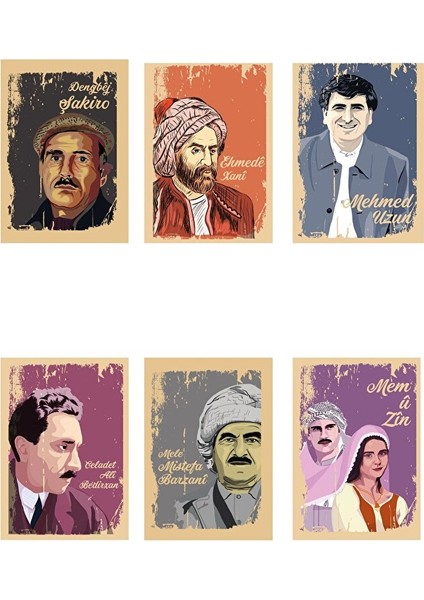 Kürt Ünlüleri Resimli Not Defterleri-Dengbêj Şakiro-Mehmed Uzun-Mustafa Barzani - Ehmedê Xani - Seti