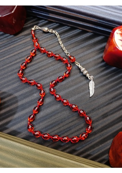 Ateş Kehribar Tesbih Beyzi Kesim