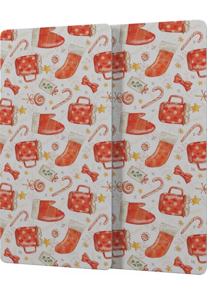 Cam Sunum Servis Tabağı 3'lü Yuvarlak Set Christmas Yılbaşı Desenli indirimleri