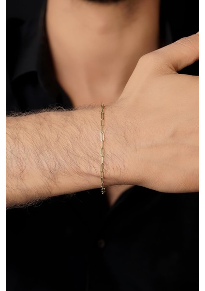 14 Ayar Altın Ataç Zincir Erkek Bileklik 2.30 mm